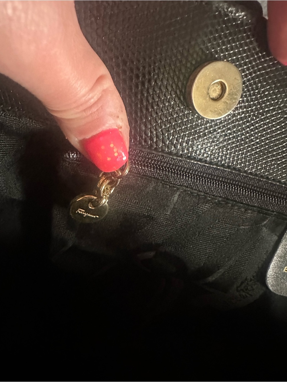 Salvatore Ferragamo Black Leather Tote with Gold Logo Accent - Picture 4 of 11